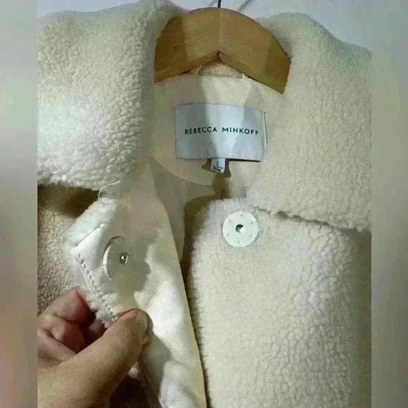 Rebecca Minkoff Harley Teddy Sherpa Shearling Jacket Size Large - Picture 4 of 6